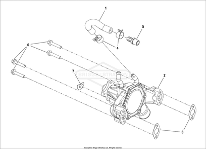 Engine Group - Water Pump Diagram and Parts List for 076158-02  Briggs and Stratton Generator